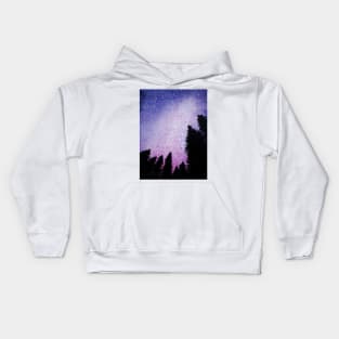 Trees with Starry Sky Kids Hoodie